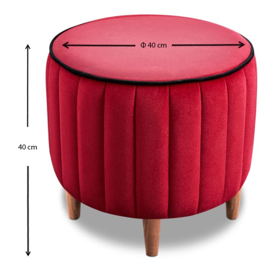 Σκαμπώ Lindy Megapap βελούδινο χρώμα κόκκινο 40x40x40εκ. Σκαμπώ Lindy Megapap βελούδινο χρώμα κόκκινο 40x40x40εκ.