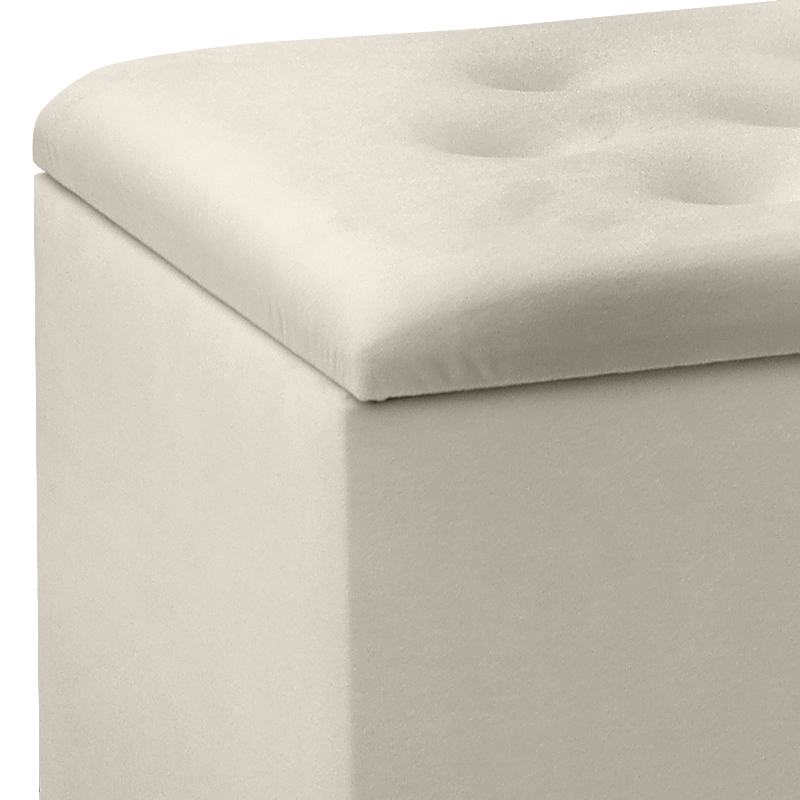 Σκαμπώ - Ταμπουρέ Lotus Megapap βελούδινο χρώμα κρεμ 90x40x50εκ.