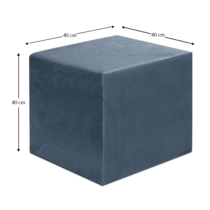 Σκαμπώ April Megapap βελούδινο χρώμα ανθρακί 40x40x40εκ.