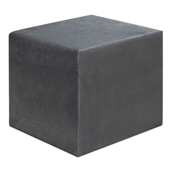 Σκαμπώ April Megapap βελούδινο χρώμα γκρι 40x40x40εκ.