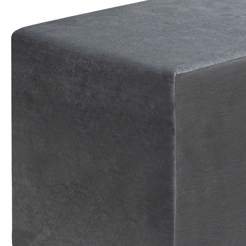 Σκαμπώ April Megapap βελούδινο χρώμα γκρι 40x40x40εκ.