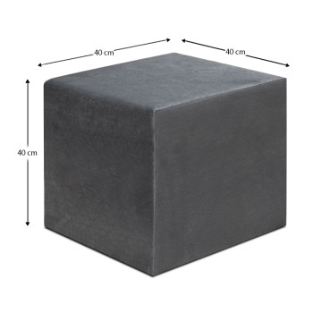 Σκαμπώ April Megapap βελούδινο χρώμα γκρι 40x40x40εκ.