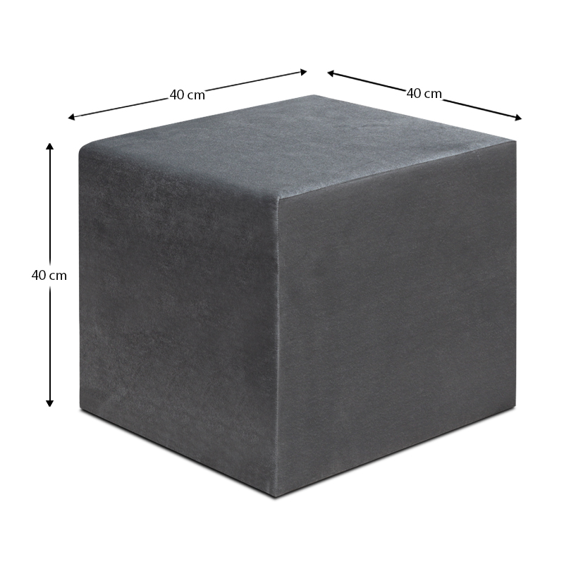 Σκαμπώ April Megapap βελούδινο χρώμα γκρι 40x40x40εκ.