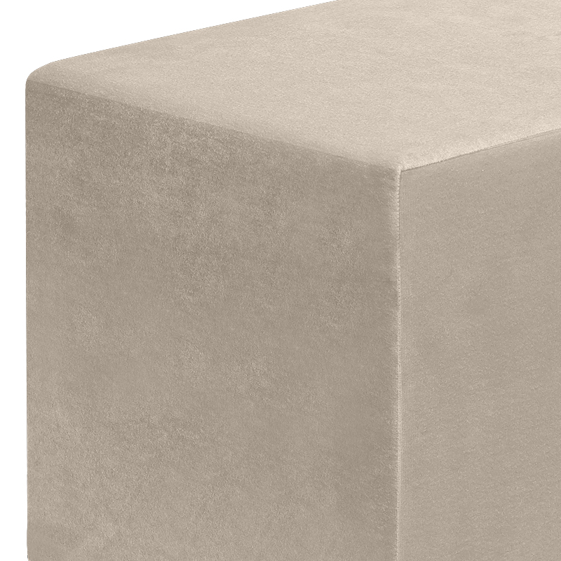 Σκαμπώ April Megapap βελούδινο χρώμα μπεζ 40x40x40εκ.