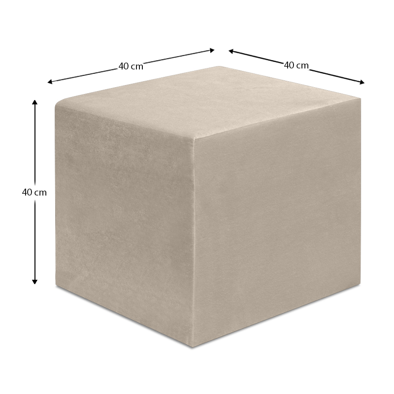 Σκαμπώ April Megapap βελούδινο χρώμα μπεζ 40x40x40εκ.