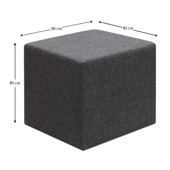 Σκαμπώ Linda Megapap υφασμάτινο χρώμα ανθρακί 40x40x40εκ.