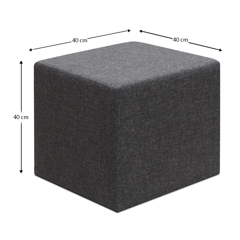 Σκαμπώ Linda Megapap υφασμάτινο χρώμα ανθρακί 40x40x40εκ.