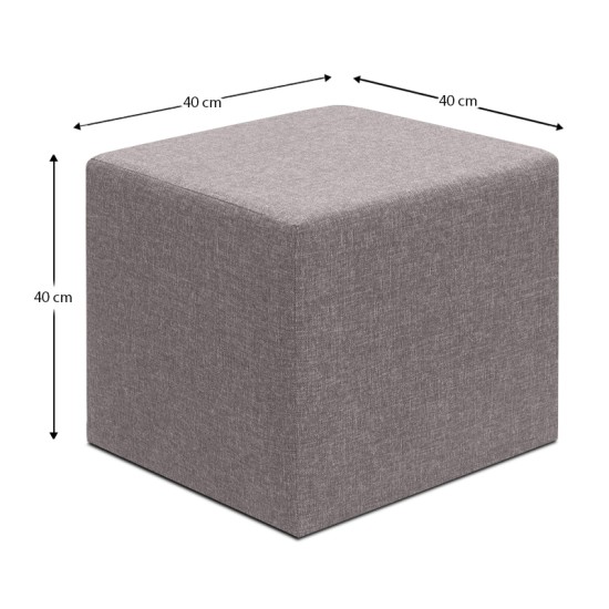 Σκαμπώ Linda Megapap υφασμάτινο χρώμα καφέ 40x40x40εκ. Σκαμπώ Linda Megapap υφασμάτινο χρώμα καφέ 40x40x40εκ.