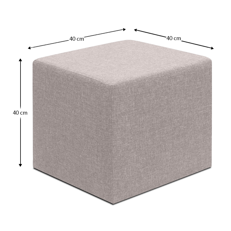 Σκαμπώ Linda Megapap υφασμάτινο χρώμα μπεζ 40x40x40εκ.