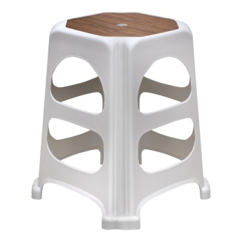 Σκαμπώ πολυπροπυλενίου στοιβαζόμενο Desia Megapap χρώμα λευκό 37x37x45εκ.