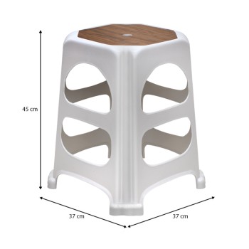 Σκαμπώ πολυπροπυλενίου στοιβαζόμενο Desia Megapap χρώμα λευκό 37x37x45εκ.