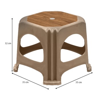 Σκαμπώ πολυπροπυλενίου στοιβαζόμενο Desia Megapap χρώμα μπεζ 35x35x32εκ.