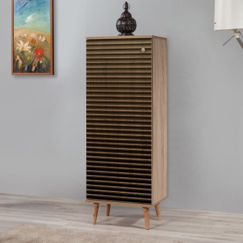 Παπουτσοθήκη - ντουλάπι Soho Megapap χρώμα sonoma 50x38x135εκ.