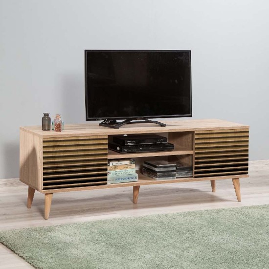 Έπιπλο τηλεόρασης Soho Megapap από μελαμίνη χρώμα sonoma 140x40x50 εκ. Έπιπλο τηλεόρασης Soho Megapap από μελαμίνη χρώμα sonoma 140x40x50 εκ.