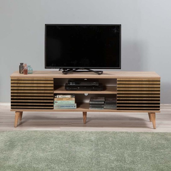 Έπιπλο τηλεόρασης Soho Megapap από μελαμίνη χρώμα sonoma 140x40x50 εκ. Έπιπλο τηλεόρασης Soho Megapap από μελαμίνη χρώμα sonoma 140x40x50 εκ.