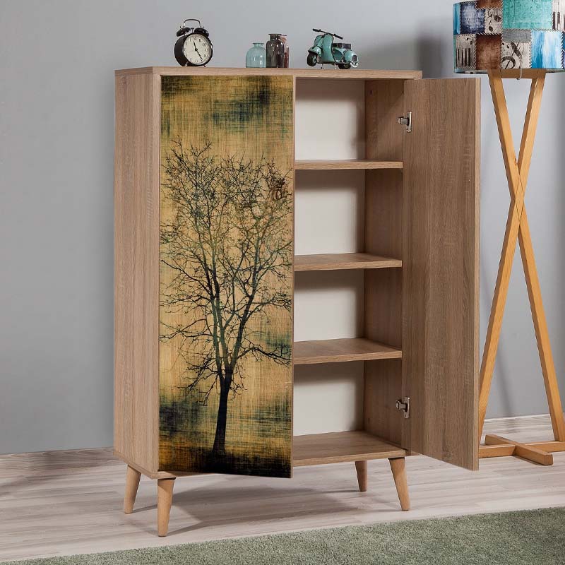 Παπουτσοθήκη - ντουλάπι Soho Megapap χρώμα sonoma 80x36x127εκ.