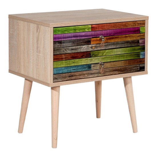 Κομοδίνο Soho Megapap από μελαμίνη χρώμα sonoma 60x40x61εκ. Κομοδίνο Soho Megapap από μελαμίνη χρώμα sonoma 60x40x61εκ.