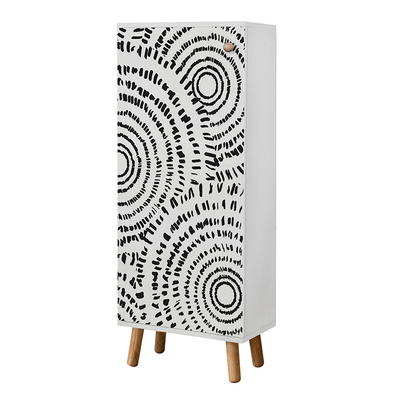 Ντουλάπι κουζίνας/μπάνιου - Παπουτσοθήκη Assiri Megapap χρώμα λευκό 50x38x135εκ.