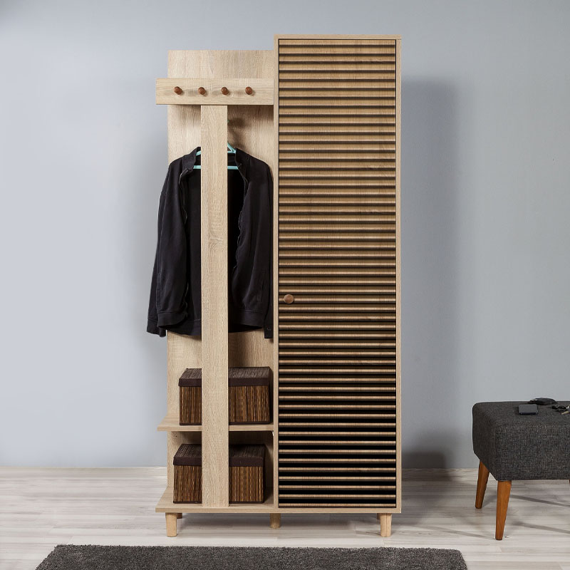 Έπιπλο εισόδου Soho Megapap χρώμα sonoma 90x36x194εκ.