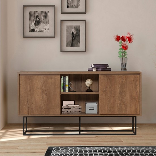 Μπουφές Amedeo Megapap από μελαμίνη χρώμα καρυδί 140x36x72εκ. Μπουφές Amedeo Megapap από μελαμίνη χρώμα καρυδί 140x36x72εκ.
