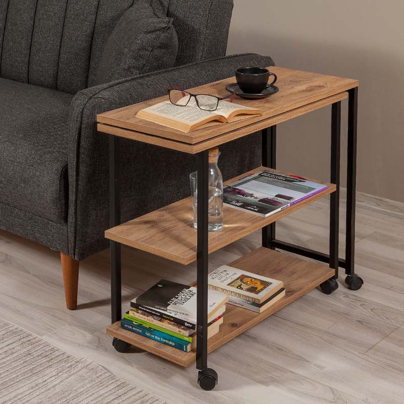 Τραπεζάκι βοηθητικό Frenk Megapap πολυμορφικό χρώμα atlantic pine 76x30x66εκ.