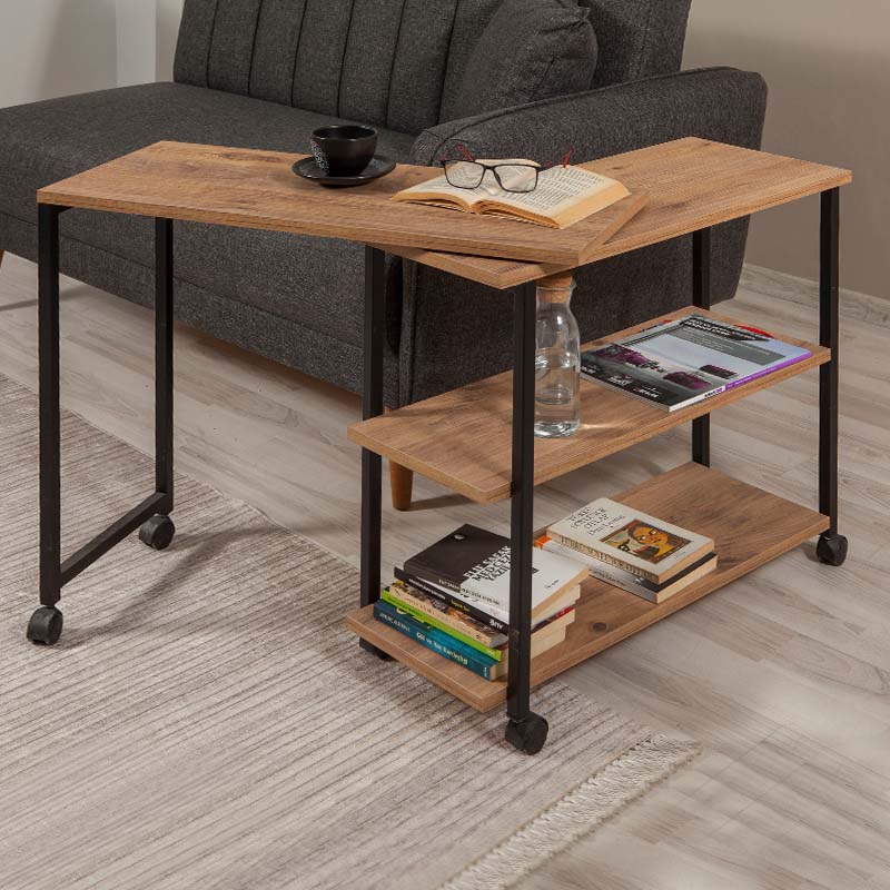 Τραπεζάκι βοηθητικό Frenk Megapap πολυμορφικό χρώμα atlantic pine 76x30x66εκ.