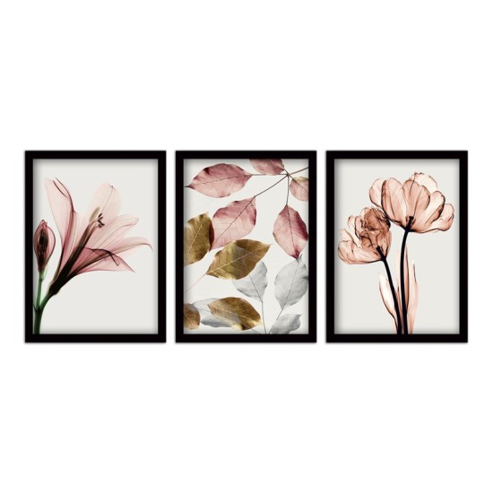 Πίνακας Pink Flowers Megapap 3 τμχ. σε πλαίσιο 35x45x2εκ. Πίνακας Pink Flowers Megapap 3 τμχ. σε πλαίσιο 35x45x2εκ.