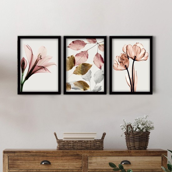 Πίνακας Pink Flowers Megapap 3 τμχ. σε πλαίσιο 35x45x2εκ. Πίνακας Pink Flowers Megapap 3 τμχ. σε πλαίσιο 35x45x2εκ.