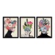 Πίνακας Flower Girls Megapap 3 τμχ. σε πλαίσιο 35x45x2εκ.