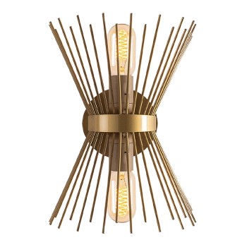 Απλίκα τοίχου Kirpi Megapap E27 μεταλλική χρώμα χρυσό 23x5x33εκ.