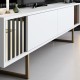 Σύνθεση τηλεόρασης Goldline Megapap χρώμα λευκό - χρυσό 180x30x48εκ. Σύνθεση τηλεόρασης Goldline Megapap χρώμα λευκό - χρυσό 180x30x48εκ.