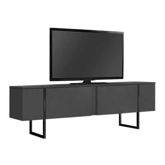 Έπιπλο τηλεόρασης Luxe Megapap χρώμα ανθρακί 180x30x50εκ. Έπιπλο τηλεόρασης Luxe Megapap χρώμα ανθρακί 180x30x50εκ.