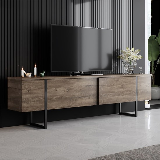 Έπιπλο τηλεόρασης Luxe Megapap χρώμα καρυδί 180x30x50εκ. Έπιπλο τηλεόρασης Luxe Megapap χρώμα καρυδί 180x30x50εκ.