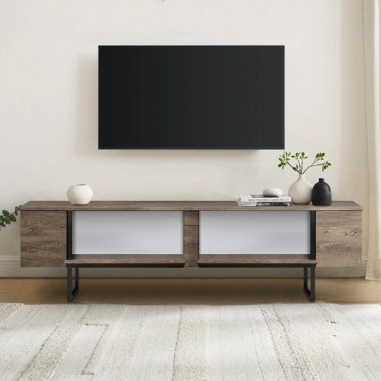 Έπιπλο τηλεόρασης Luxe Megapap χρώμα καρυδί 180x30x50εκ. Έπιπλο τηλεόρασης Luxe Megapap χρώμα καρυδί 180x30x50εκ.