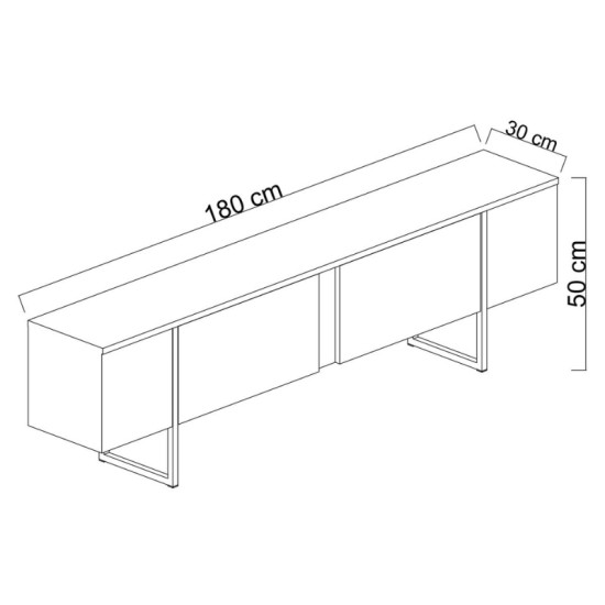 Έπιπλο τηλεόρασης Luxe Megapap χρώμα travertine - χρυσό 180x30x50εκ. Έπιπλο τηλεόρασης Luxe Megapap χρώμα travertine - χρυσό 180x30x50εκ.