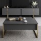Έπιπλο τηλεόρασης Luxe Megapap χρώμα ανθρακί - χρυσό 180x30x50εκ. Έπιπλο τηλεόρασης Luxe Megapap χρώμα ανθρακί - χρυσό 180x30x50εκ.