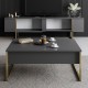 Έπιπλο τηλεόρασης Luxe Megapap χρώμα ανθρακί - χρυσό 180x30x50εκ. Έπιπλο τηλεόρασης Luxe Megapap χρώμα ανθρακί - χρυσό 180x30x50εκ.