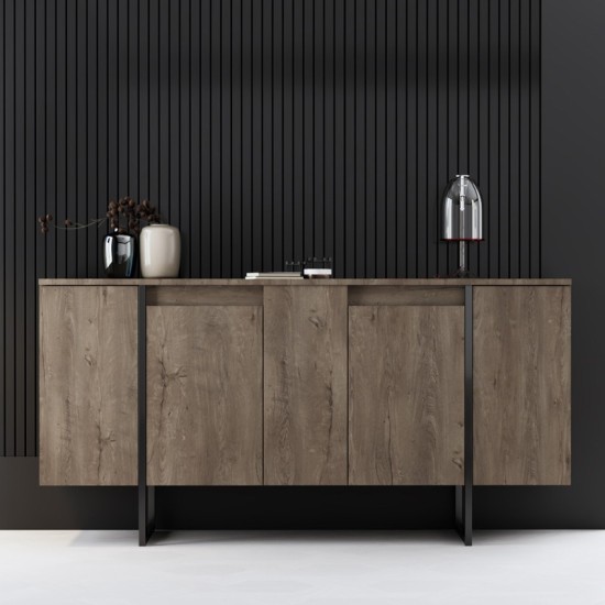 Μπουφές Luxe Megapap χρώμα καρυδί 160x35x80εκ. Μπουφές Luxe Megapap χρώμα καρυδί 160x35x80εκ.