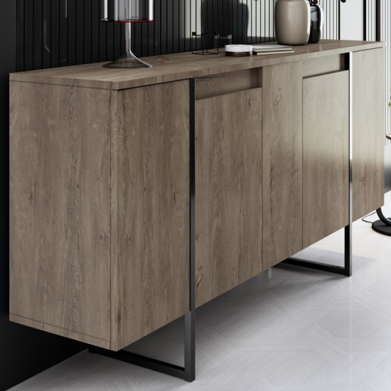 Μπουφές Luxe Megapap χρώμα καρυδί 160x35x80εκ. Μπουφές Luxe Megapap χρώμα καρυδί 160x35x80εκ.