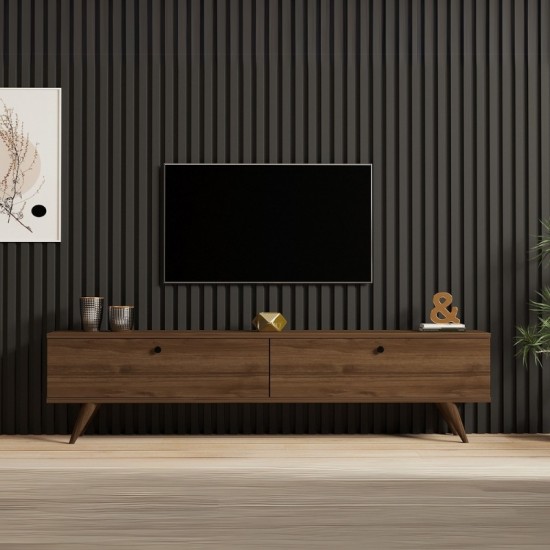 Έπιπλο τηλεόρασης Paris Megapap χρώμα καρυδί 160x25x35εκ. Έπιπλο τηλεόρασης Paris Megapap χρώμα καρυδί 160x25x35εκ.