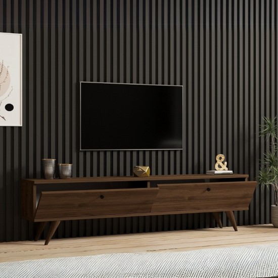 Έπιπλο τηλεόρασης Paris Megapap χρώμα καρυδί 160x25x35εκ. Έπιπλο τηλεόρασης Paris Megapap χρώμα καρυδί 160x25x35εκ.