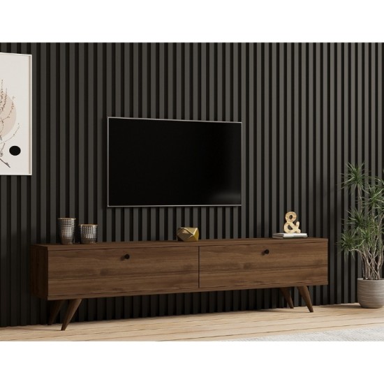 Έπιπλο τηλεόρασης Paris Megapap χρώμα καρυδί 160x25x35εκ. Έπιπλο τηλεόρασης Paris Megapap χρώμα καρυδί 160x25x35εκ.