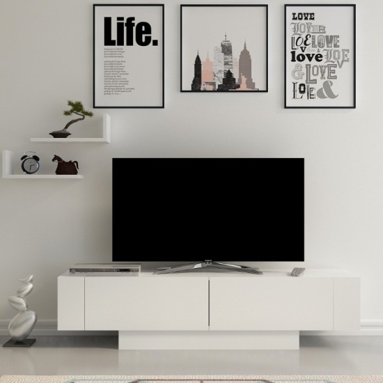 Έπιπλο τηλεόρασης Matera Megapap χρώμα λευκό 150x31,5x41,6εκ. Έπιπλο τηλεόρασης Matera Megapap χρώμα λευκό 150x31,5x41,6εκ.