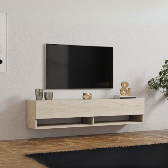 Έπιπλο τηλεόρασης επιτοίχιο Arges Megapap χρώμα travertine 140x29,6x30εκ. Έπιπλο τηλεόρασης επιτοίχιο Arges Megapap χρώμα travertine 140x29,6x30εκ.