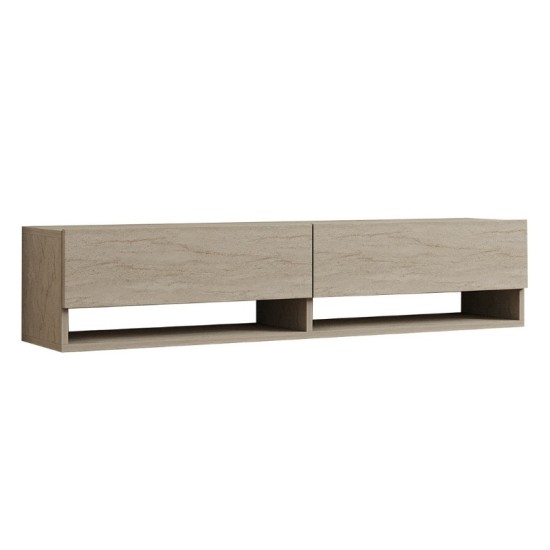Έπιπλο τηλεόρασης επιτοίχιο Arges Megapap χρώμα travertine 140x29,6x30εκ. Έπιπλο τηλεόρασης επιτοίχιο Arges Megapap χρώμα travertine 140x29,6x30εκ.