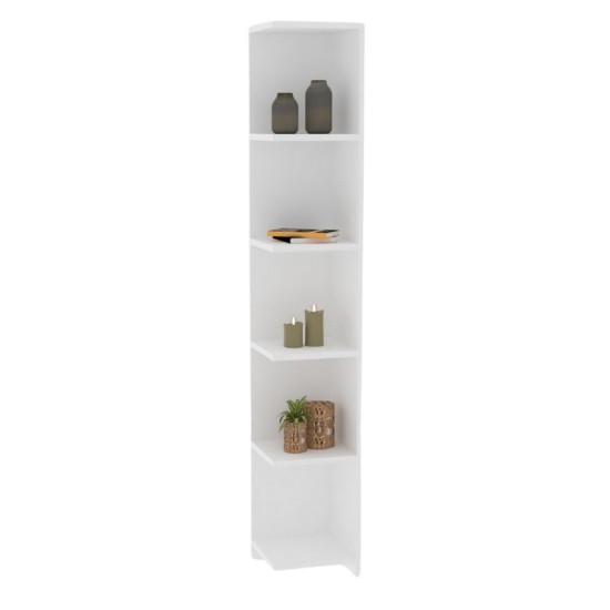 Βιβλιοθήκη γωνιακή Ravella Megapap χρώμα λευκό 25x25x160εκ. Βιβλιοθήκη γωνιακή Ravella Megapap χρώμα λευκό 25x25x160εκ.