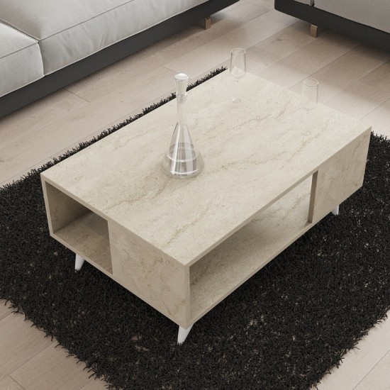 Τραπεζάκι σαλονιού Yuka Megapap χρώμα travertine 90x60x39,5εκ. Τραπεζάκι σαλονιού Yuka Megapap χρώμα travertine 90x60x39,5εκ.