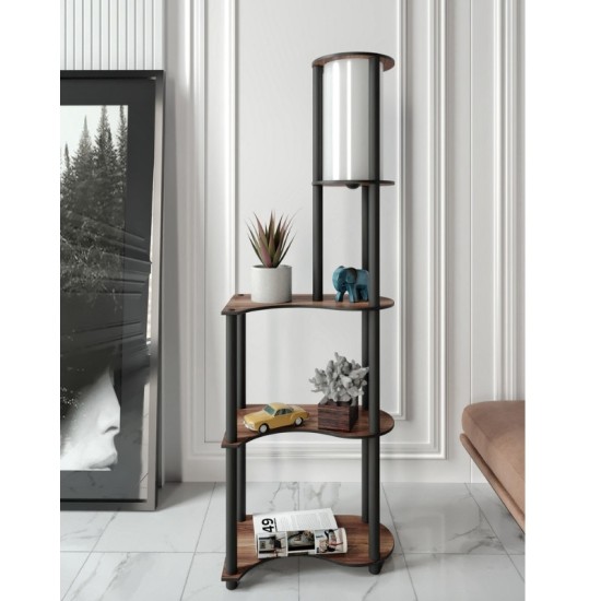 Φωτιστικό δαπέδου Nova I Megapap MDF - PVC ύφασμα χρώμα καρυδί - μαύρο 50x30x140εκ. Φωτιστικό δαπέδου Nova I Megapap MDF - PVC ύφασμα χρώμα καρυδί - μαύρο 50x30x140εκ.