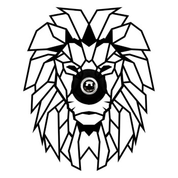 Απλίκα τοίχου Lion Megapap E27 MDF χρώμα μαύρο 39x12x49εκ.