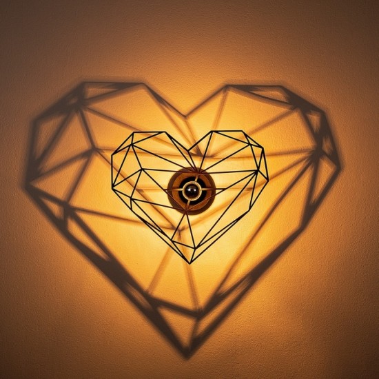 Απλίκα τοίχου Heart Megapap E27 MDF χρώμα μαύρο 47x12x40εκ. Απλίκα τοίχου Heart Megapap E27 μεταλλική χρώμα μαύρο 47x12x40εκ.